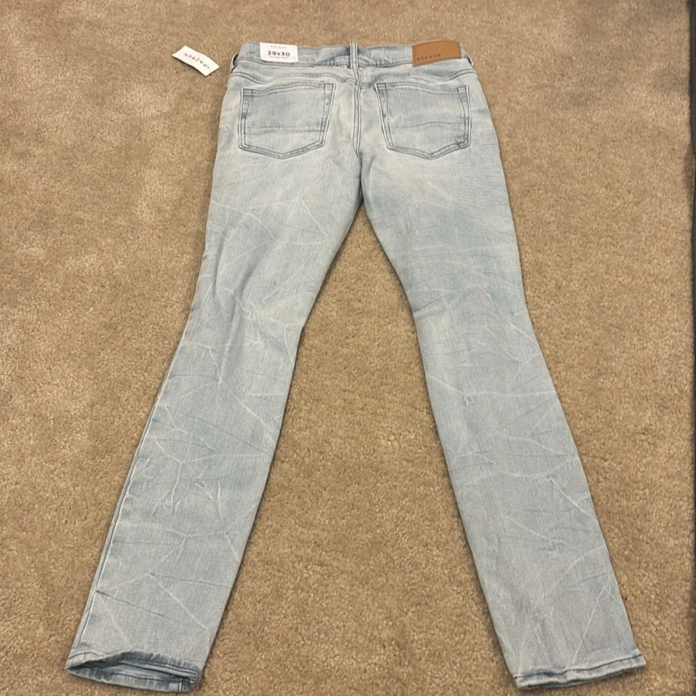 Light Blue Distressed Men's Pacsun  Jeans distroyed stack jeans skinny stretch - Picture 7 of 7